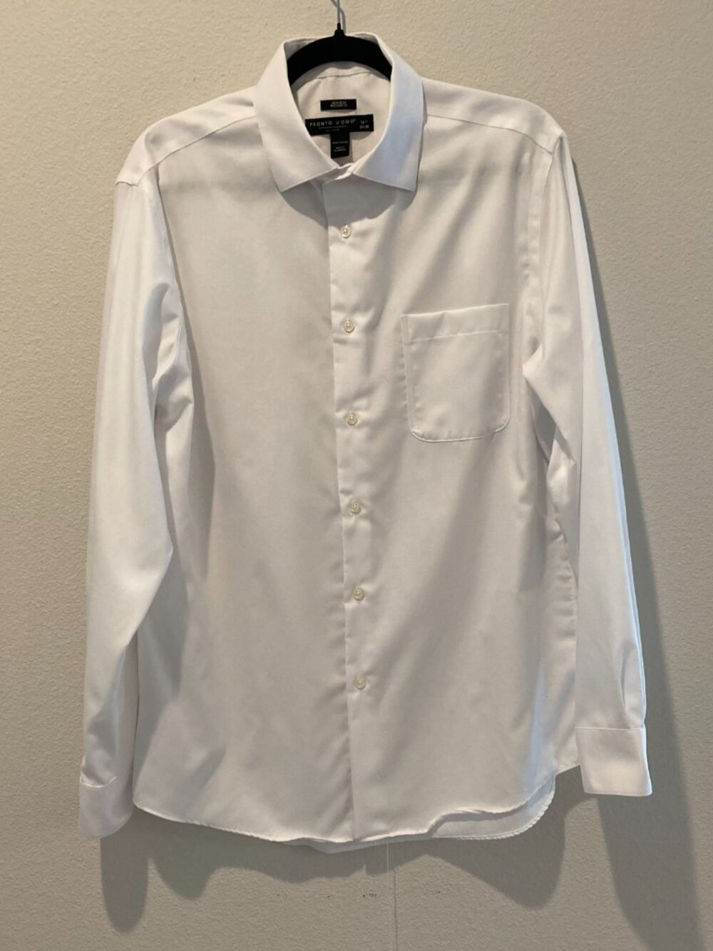Pronto Uomo White Non Iron Dress Shirt 16.5 34/35 L